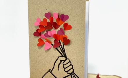 Herzkarte «Blumenstrauss»