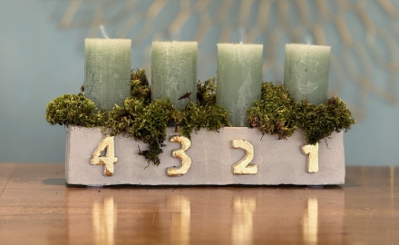 Weihnachtskranz Beton gold/rose